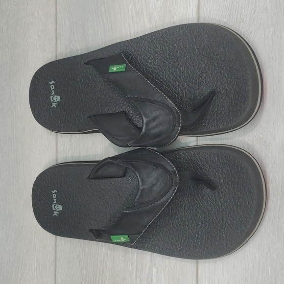 Sanuk Mens Comfort Sandals Flip Flop Flats shoes sz 8 - Picture 3 of 12